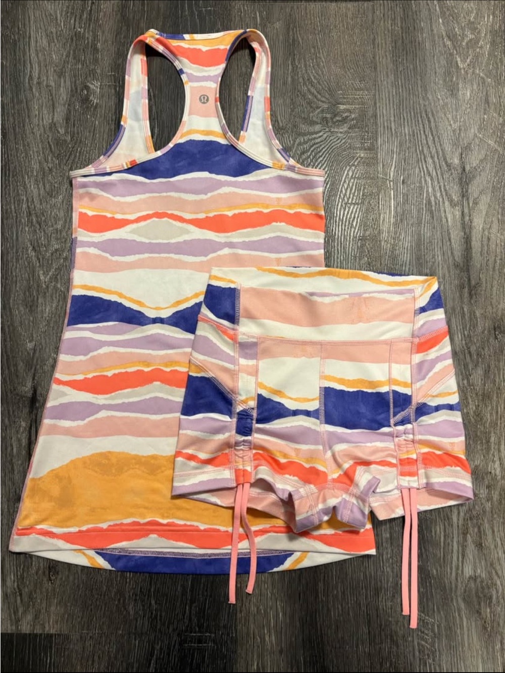Lululemon Cool Tank and Liberty Shorts 2 Piece Matching Set